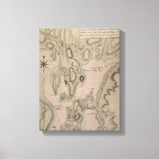 Militair plan van het noordelijke deel van Rhode Canvas Afdruk (Voorkant)