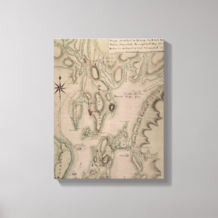 Militair plan van het noordelijke deel van Rhode Canvas Afdruk
