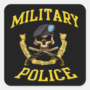 Militair Politie Schedel en Pistolen Sticker