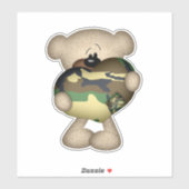 Militair reuzenliefdeshart camouflauw Beer Sticker (Vel)