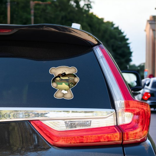 Militair reuzenliefdeshart camouflauw Beer Sticker