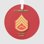 Militair Sergeant Stafofficier van het US Marine C Ornament (achterkant)