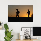 Militair Silhouette Poster (Thuiskantoor)