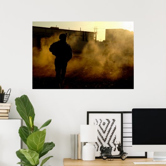 Militair Silhouette Poster (Thuiskantoor)