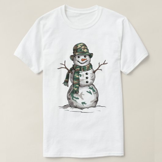 Militair Sneeuwmannetje T-shirt (Design voorkant)