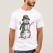 Militair Sneeuwmannetje T-shirt (Voorkant)
