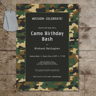 Militair Soldaat Camouflage Verjaardag Kaart