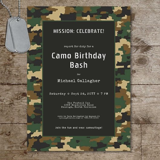 Militair Soldaat Camouflage Verjaardag Kaart