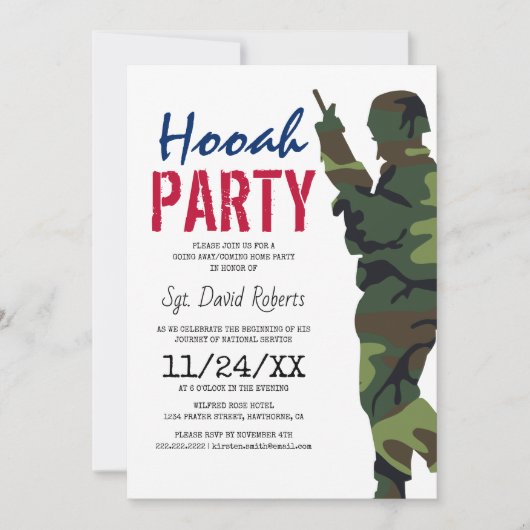 Militair Soldaat Feest Uitnodiging (Voorkant)