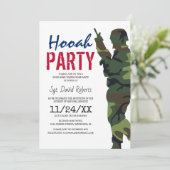 Militair Soldaat Feest Uitnodiging (Staand voorkant)