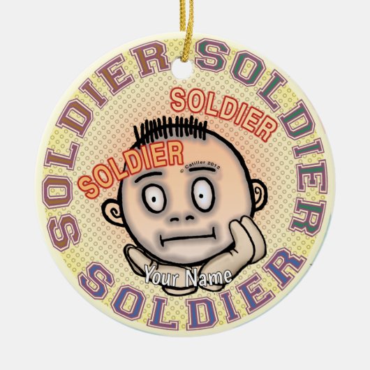 Militair Soldaat Keramisch Ornament (Voorkant)