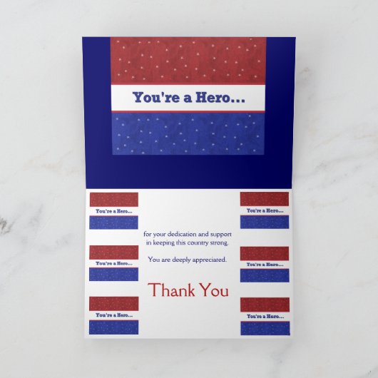 Militair - Steun onze troepen - Je bent een held Bedankkaart (Binnen)
