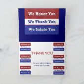 Militair - Steun onze troepen - Wij groeten u Bedankkaart (Binnen)