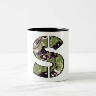 Militair Stijl Brief Van S Tweekleurige Koffiemok