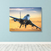 Militair straalvliegtuig canvas afdruk (Insitu (Houten vloer))