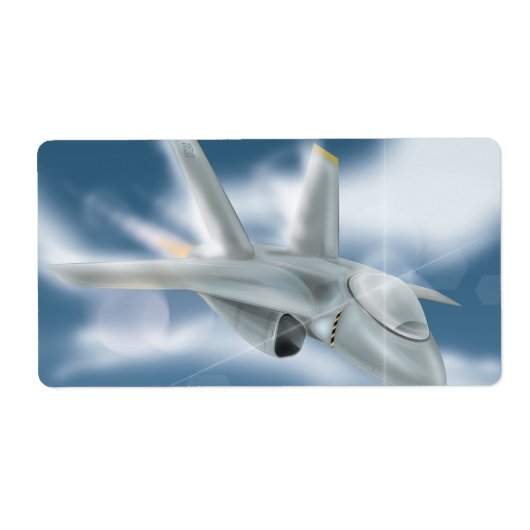 Militair straalvliegtuig etiket (Voorkant)