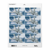 Militair straalvliegtuig etiket (Full Sheet)