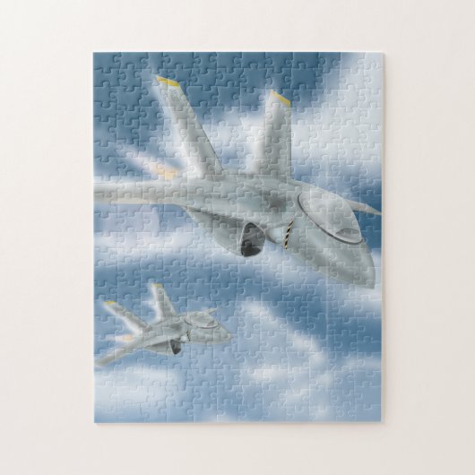 Militair straalvliegtuig legpuzzel (Verticaal)