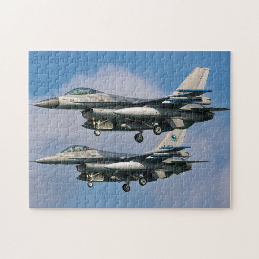 Militair straalvliegtuig legpuzzel (Horizontaal)