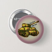 Militair Tank  speld Ronde Button 5,7 Cm (Voorkant /achterkant)
