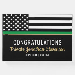 Militair Thin Green Line American Flag Afstuderen Gastenboek