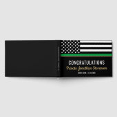 Militair Thin Green Line American Flag Afstuderen Gastenboek (Volledig)