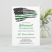 Militair Thin Green Line American Flag Retirement Kaart (Staand voorkant)