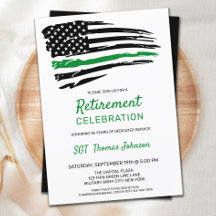 Militair Thin Green Line American Flag Retirement