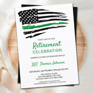 Militair Thin Green Line American Flag Retirement Kaart
