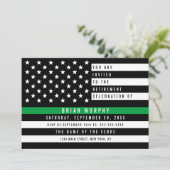Militair Thin Green Line American Flag Retirement Kaart (Staand voorkant)