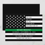Militair Thin Green Line American Flag Retirement Kaart (Voorkant / Achterkant)