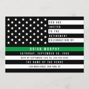Militair Thin Green Line American Flag Retirement Kaart