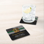 Militair Thin Green Line Flag Soldier Retirement Kartonnen Onderzetters (Insitu)