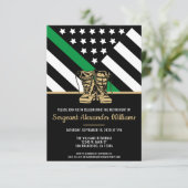 Militair Thin Green Line Patriotic Army Retirement Kaart (Staand voorkant)
