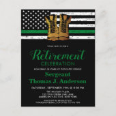 Militair Thin Green Line Vlag Afscheidsparty Briefkaart (Voorkant)