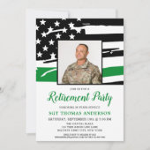 Militair Thin Groene Lijn Aangepaste Foto Retireme Kaart (Voorkant)