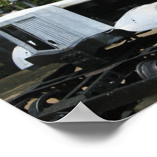 Militair trein uit WO2 bij de brug over de rivier  Poster (Hoek)