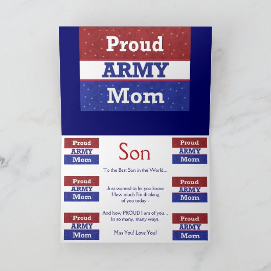 Militair - Trotse legermoeder - Denken aan jou Kaart (Binnen)