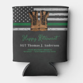 militair uittredingsleer met uitzondering van het  blikjeskoeler (Voorkant)