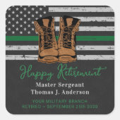 militair uittredingsleer met uitzondering van het  vierkante sticker (Voorkant)