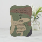 Militair uniform leger bruiloft uitnodiging (Staand voorkant)