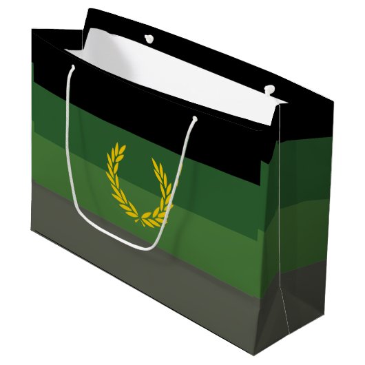 Militair uniform trotsvlag groot cadeauzakje (Voorkant Gekanteld)