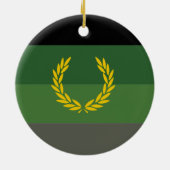 Militair uniform trotsvlag keramisch ornament (Achterkant)