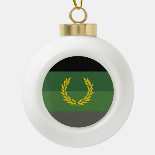 Militair uniform trotsvlag keramische bal ornament (Voorkant)