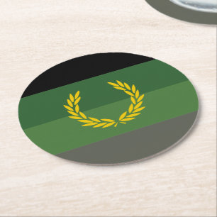 Militair uniform trotsvlag ronde kartonnen onderzetter