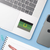 Militair uniform trotsvlag sticker (Laptop met iPhone)