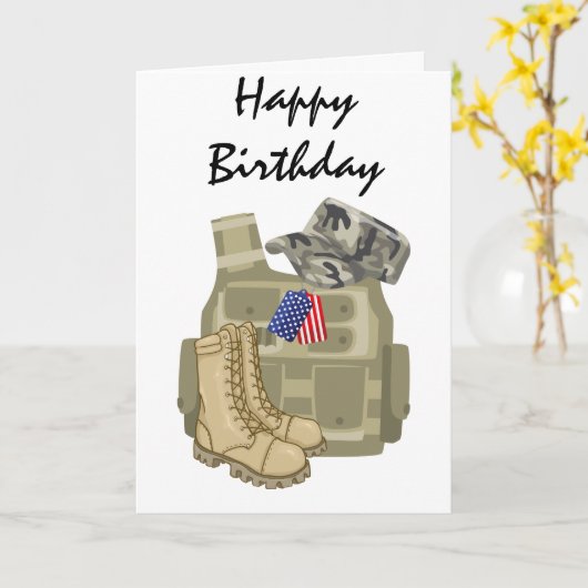 Militair, Verenigde Staten Dog Label, Veteran Sold Kaart (Gele Bloem)