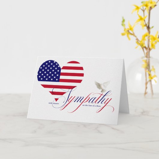 Militair verlies van een Hero Dove en vlag Sympath Kaart (Gele Bloem)