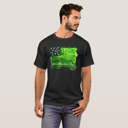Militair Vermont - Amerikaanse vlag Groene bergen T-shirt (Voorkant volledig)
