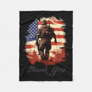 Militair Veteraan Amerikaanse Vlag Dank Herdenking Fleece Deken